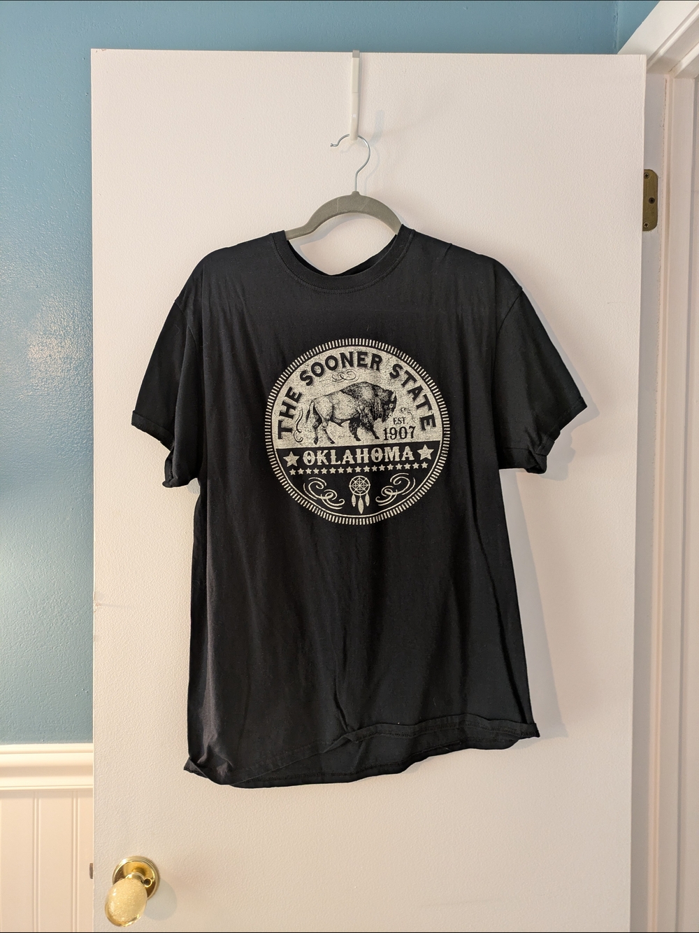 Fruit of the Loom Black Oklahoma Sooner State Graphic Tee